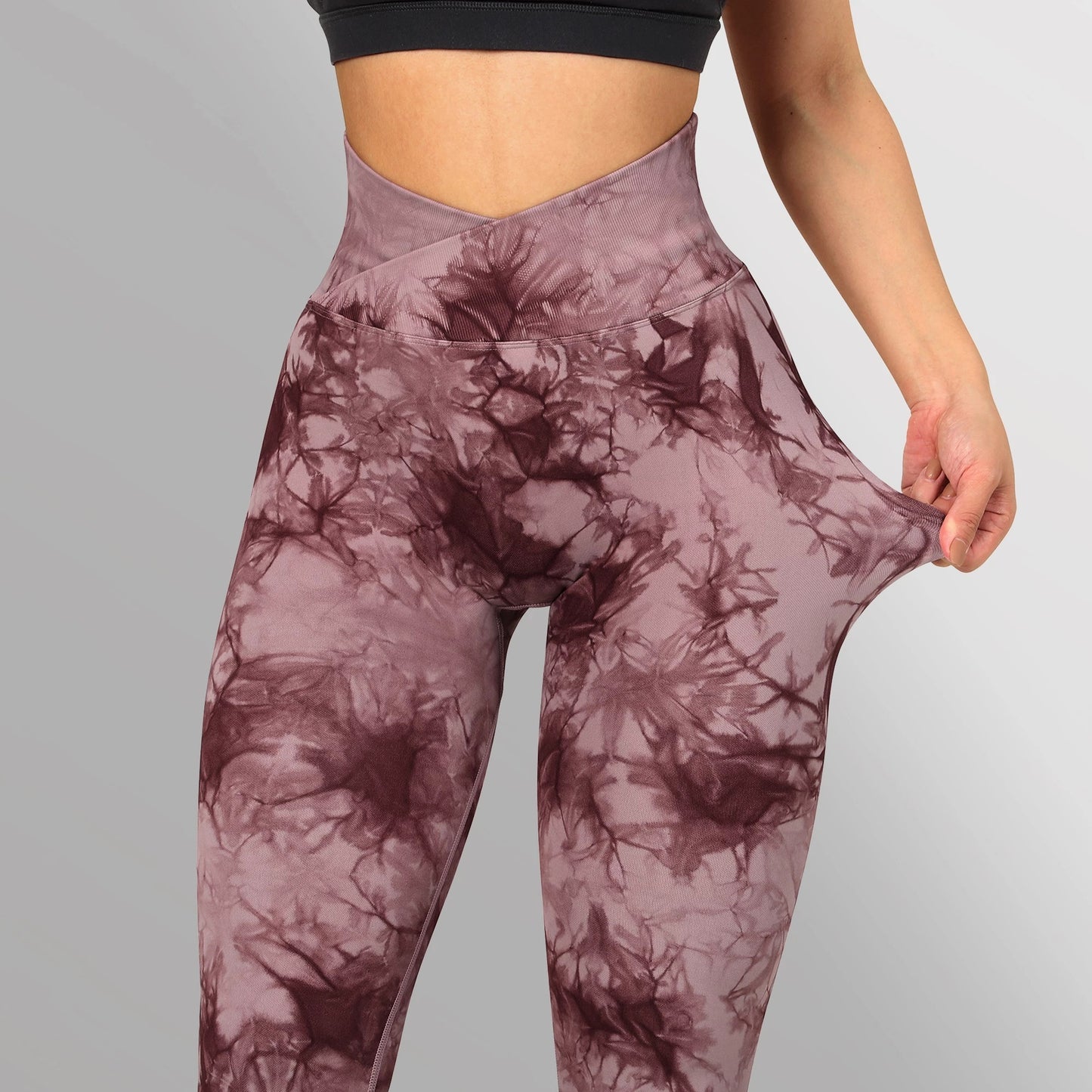 Seamless Tie-Dye Yoga Pants - Push-Up Fitness Leggings