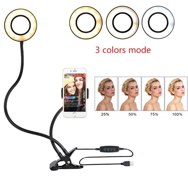 LED Selfie Ring Light - Adjustable Makeup Light with 8cm Stand