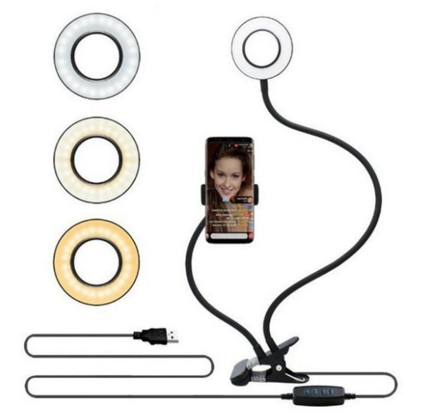 LED Selfie Ring Light - Adjustable Makeup Light with 8cm Stand