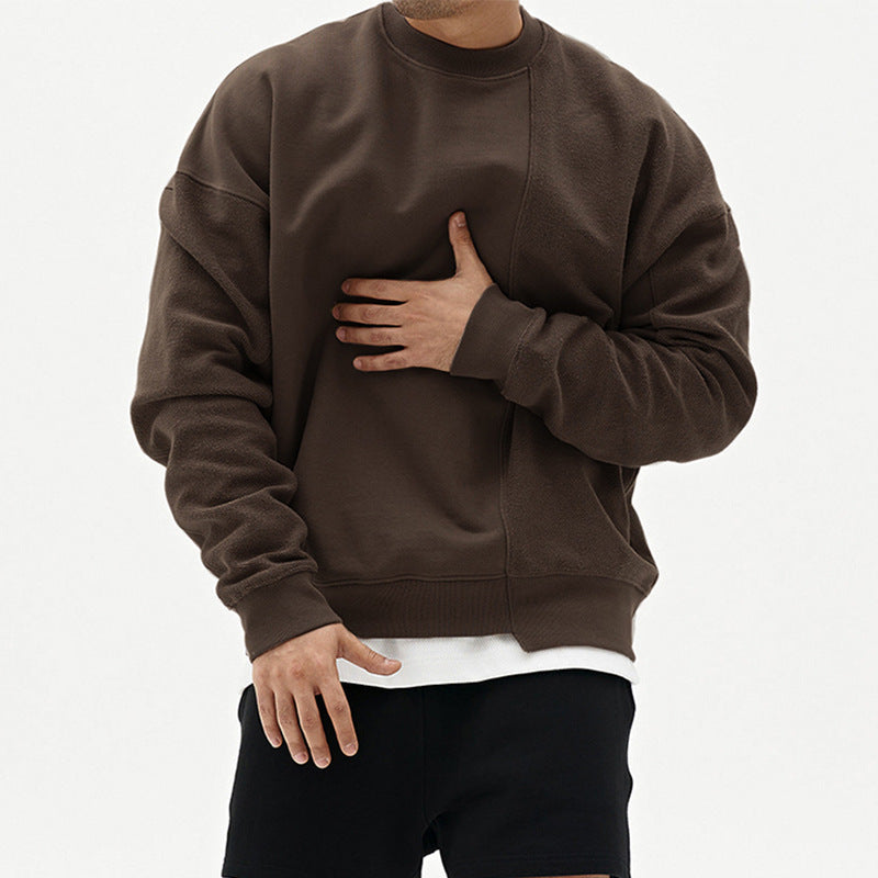 Loose Round Neck Pullover Sweater - Men’s Clothing