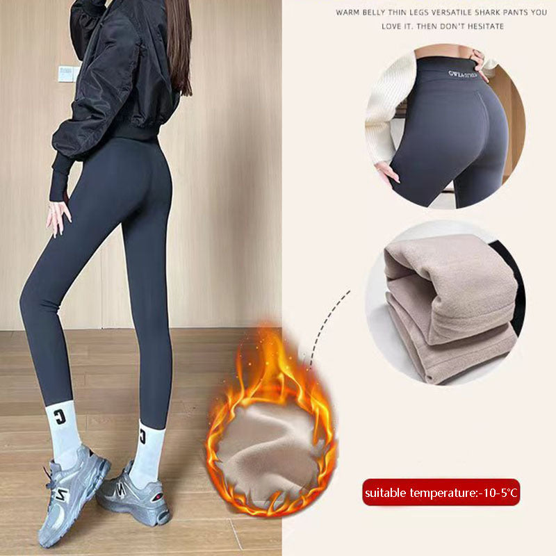 Thickened Fleece Leggings - Winter Shark Pants for Women