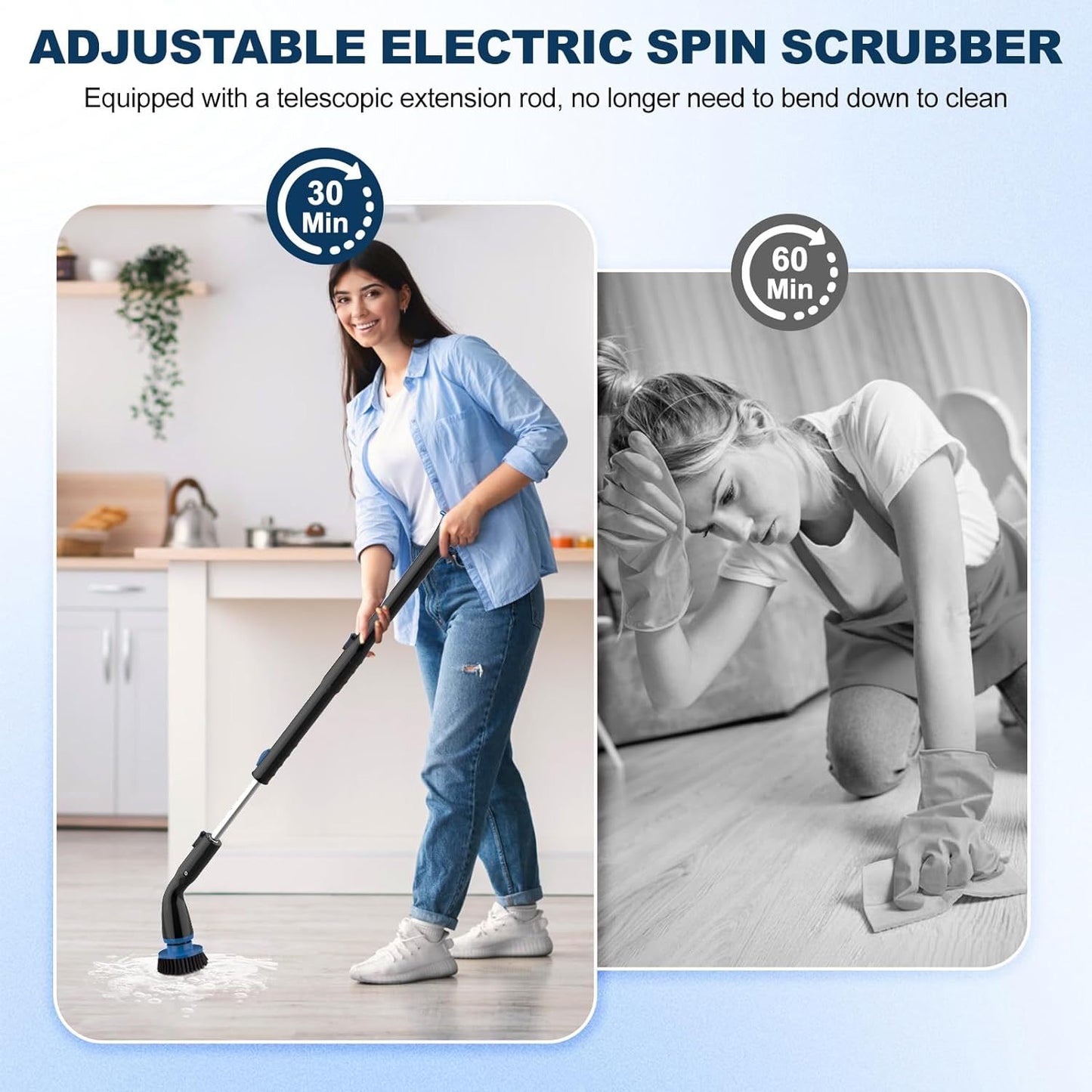 Cordless Spin Scrubber with Extensions