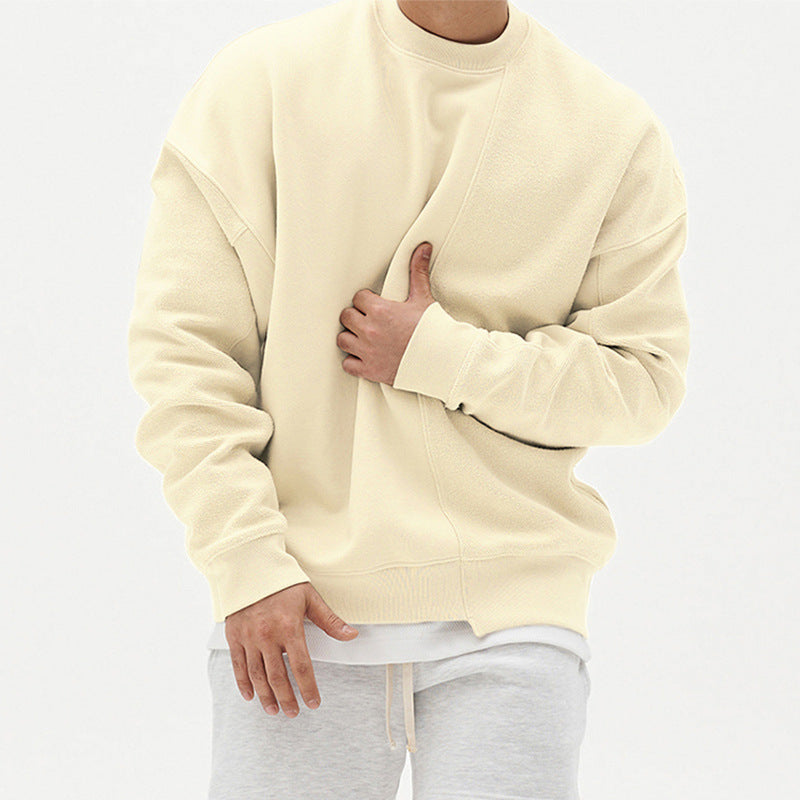 Loose Round Neck Pullover Sweater - Men’s Clothing