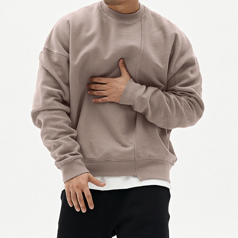 Loose Round Neck Pullover Sweater - Men’s Clothing