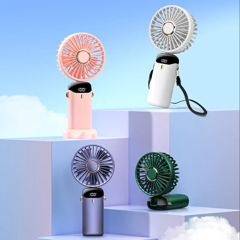 USB Rechargeable Mini Portable Handheld Electric Fan Foldable