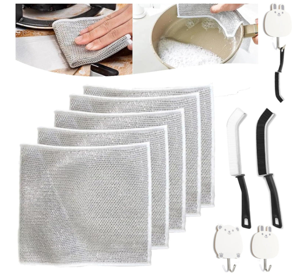 Multifunctional Non-Scratch Wire Dishcloth Kitchen Cleaning Set