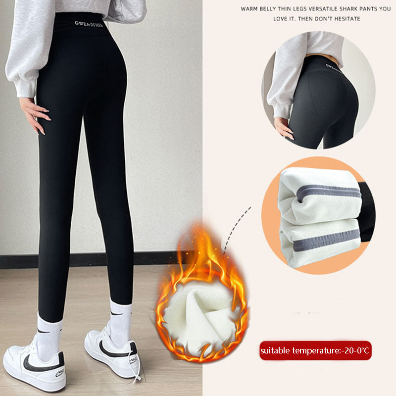 Thickened Fleece Leggings - Winter Shark Pants for Women