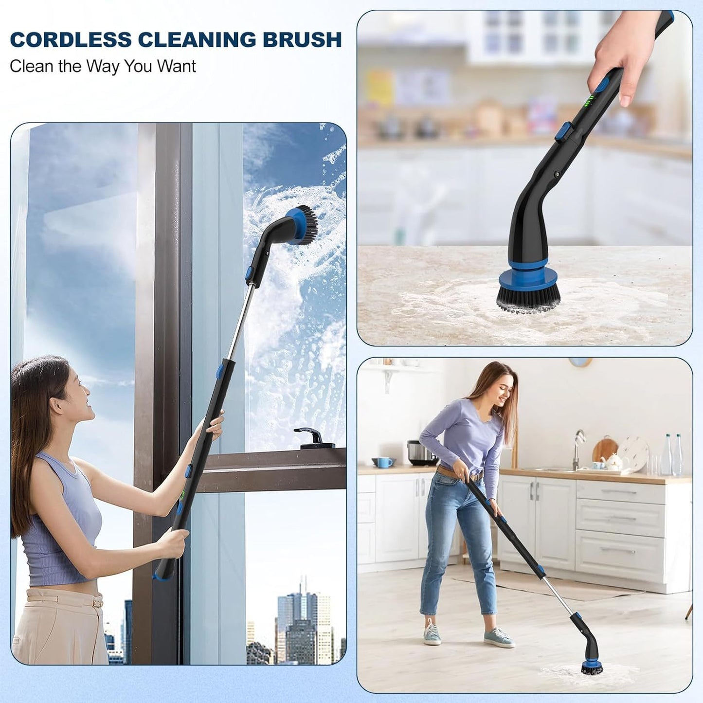 Cordless Spin Scrubber with Extensions